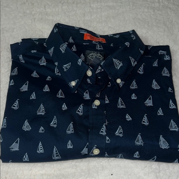 St. John's Bay Blue Casual Button Down Shirt Nautical Design - Picture 11 of 16